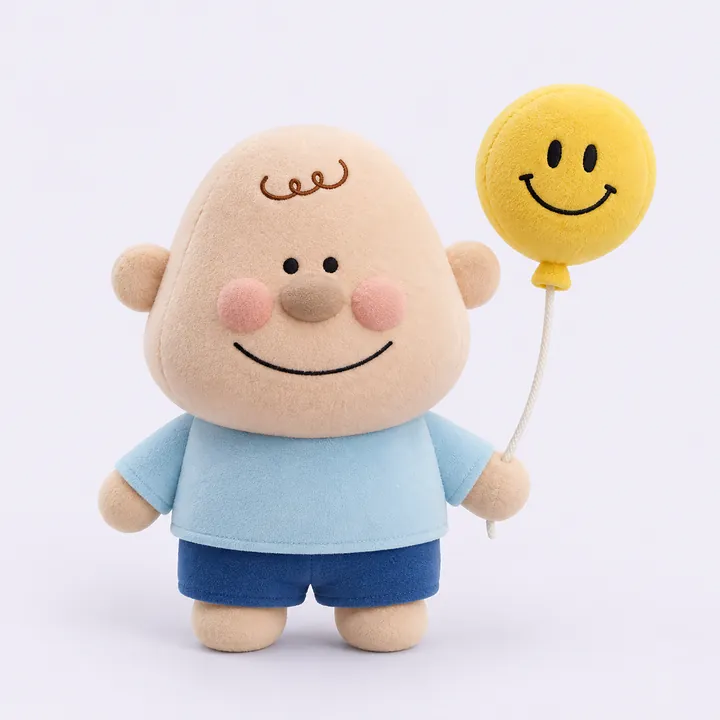 스마일 풍선을 든 방구 인형