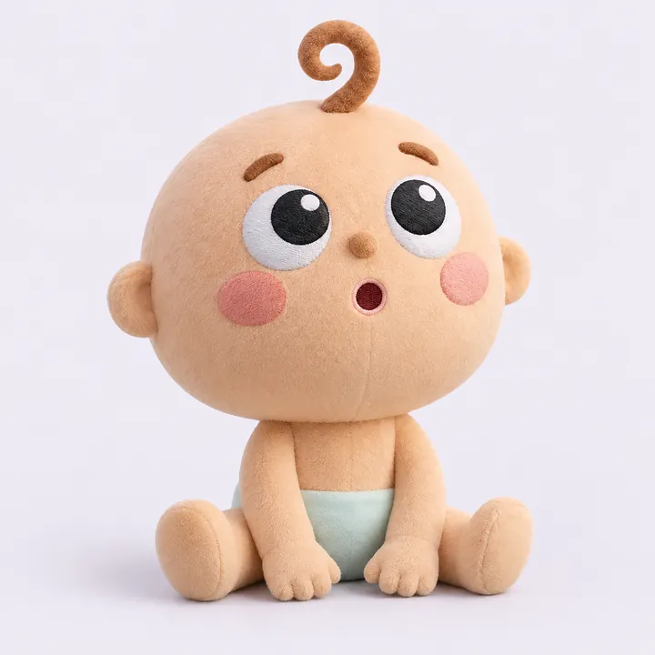 앉아 있는 보보 말랑 인형 정면